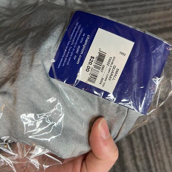 Champion Men's Double Dry Tee. Quarry (gray) Size S - Picture 3 of 4